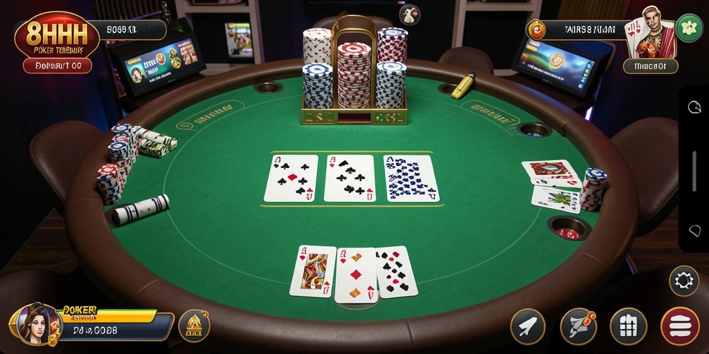 Gameplay poker yang seru dan mendebarkan di 8HHH.