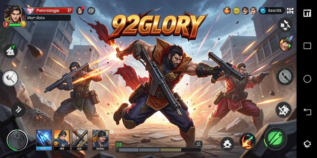 Screenshot menampilkan aksi seru dan intens dari gameplay 92GLORY.