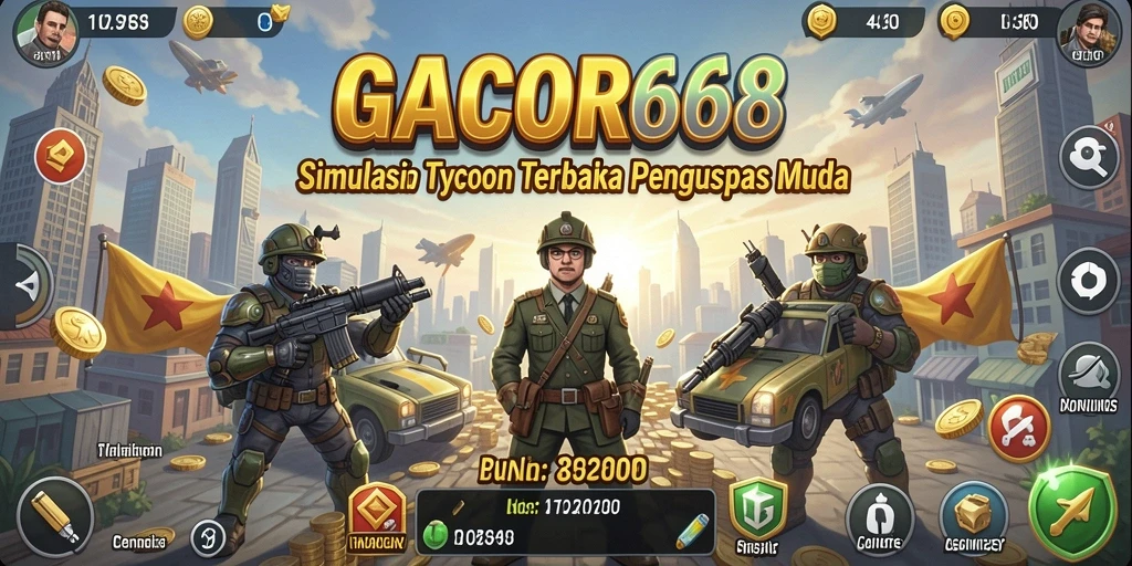 Tampilan gameplay menarik dari GACOR668 dengan elemen Tycoon.