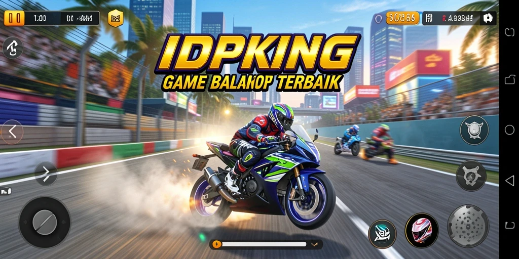 Tampilan gameplay balapan motor yang seru dari IDPKING.