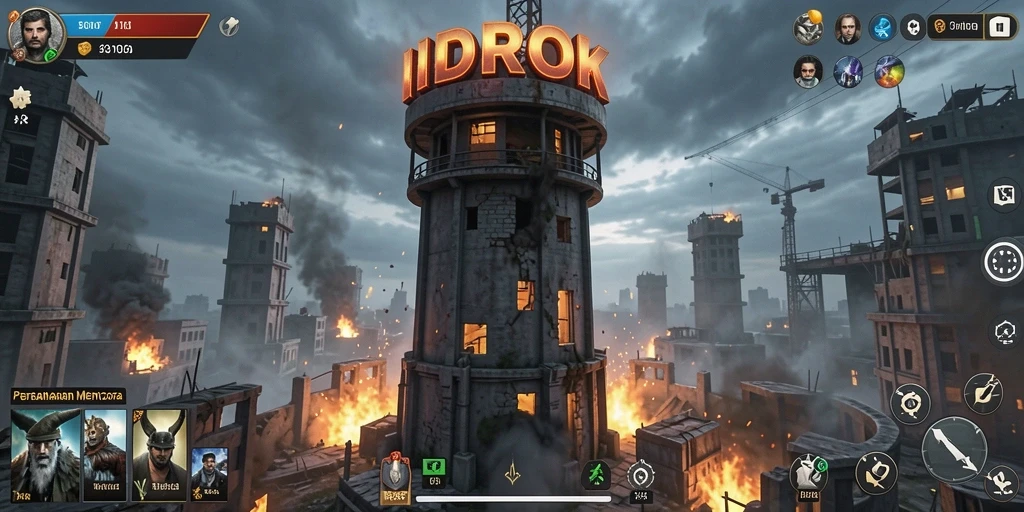 Gameplay menegangkan dari IDROK dengan menara pertahanan yang strategis.