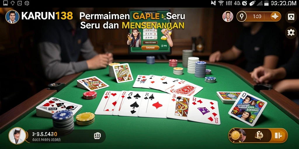 Tampilan menarik dari gameplay Gaple di KARUN138.