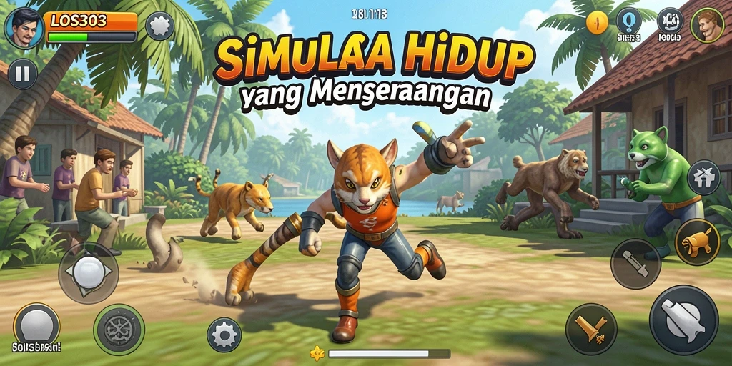 Tangkapan layar menunjukkan gameplay menarik dari LOS303 dalam simulasi kehidupan.