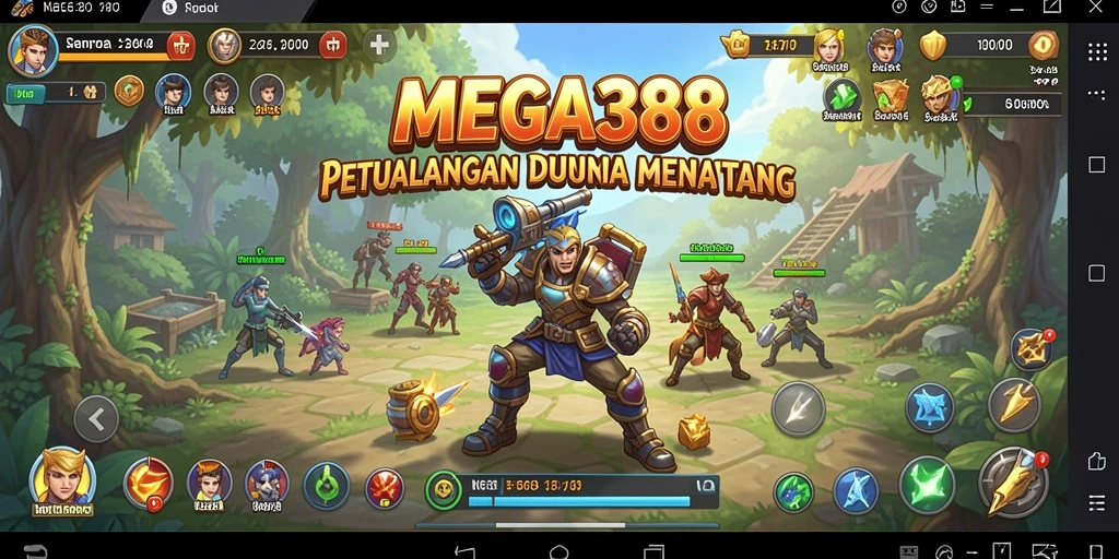Tangkapan layar gameplay MEGA388 menunjukkan suasana petualangan yang mendebarkan.
