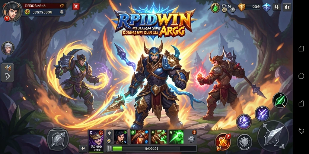 Screenshot gameplay RPIDWIN menampilkan aksi pertarungan yang menegangkan.