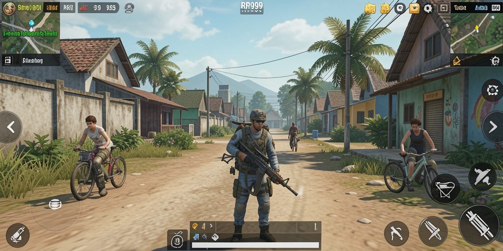 Screenshot gameplay RR999 yang menunjukkan interaksi karakter dalam simulasi.