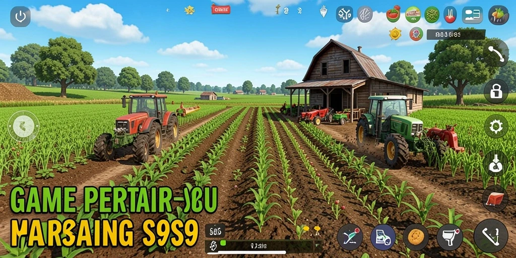Screenshot gameplay S9S9 menampilkan aktivitas bertani yang seru.